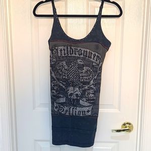 Salvage Small Calamity Rhinestone Graphite Dress Small